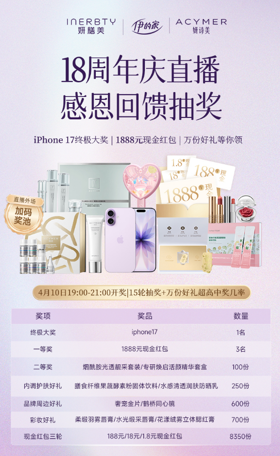 伊的家18周年感恩回馈|万份好礼狂撒,iPhone 17终极大奖等你抱回家!插图 伊的家18周年感恩回馈|万份好礼狂撒,iPhone 17终极大奖等你抱回家!插图